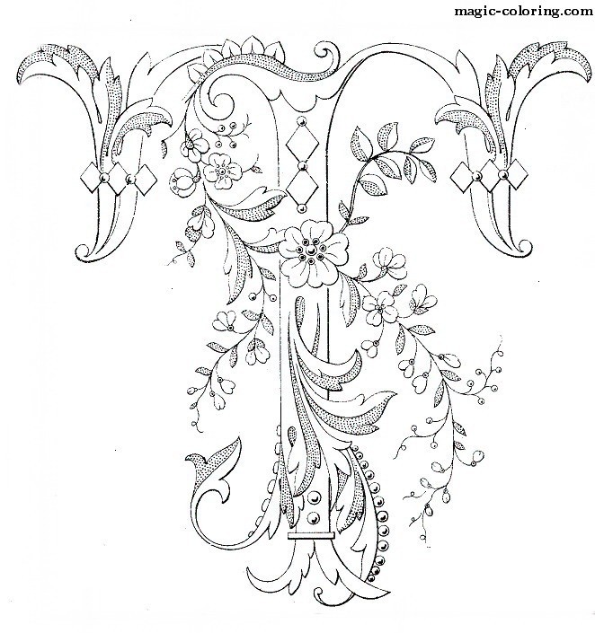 Monogram Letters Pages Coloring Pages